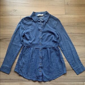 Jessy B Polka Dot Blue Women's Top Size XS